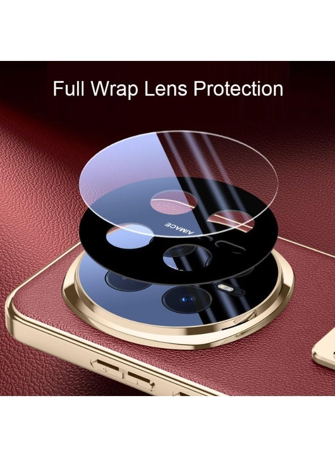 عام غطاء جلد لهونر ماجيك 8 برو، حافة مطلية بالذهب فاخرة، غطاء مصغر مع حامل قائم، حماية للكاميرا، غلاف رقيق. - Image 3